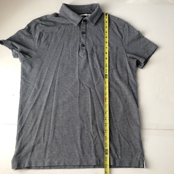 Banana Republic Mens Performance Pique Polo Shirt Pocket Gray Size Medium - Picture 6 of 14